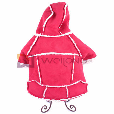 อบอุ่นเลียนแบบหนังเสื้อผ้าสัตว์เลี้ยงฤดูใบไม้ร่วงขอบดิบ Hoodie สัตว์เลี้ยงน่ารัก