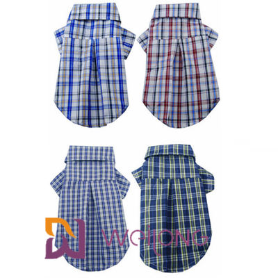 เสื้อผ้าสัตว์เลี้ยง เสื้อผ้าฝ้ายลายสก๊อตสำหรับสุนัขขนาดกลาง ISO9001