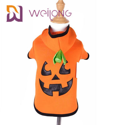ฤดูใบไม้ร่วง เย็บปักถักร้อย ใบหน้า ฮาโลวีน ฟักทอง สุนัข Hoodie Cat Dog Clothes