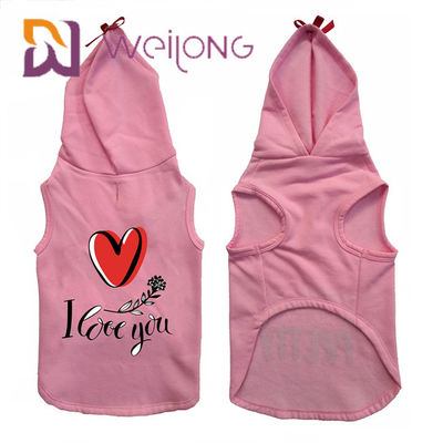 CVC Cotton Sweatshirt Fleece Keep Warm Pink Pet Hoodie สุนัข / แมว