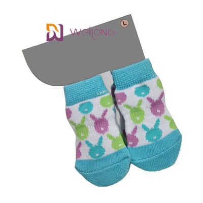 Cotton Spandex Blue Paw Protector ถุงเท้าสัตว์เลี้ยงแบบกำหนดเองถุงเท้าสุนัขเพื่อป้องกันพื้นไม้เนื้อแข็ง