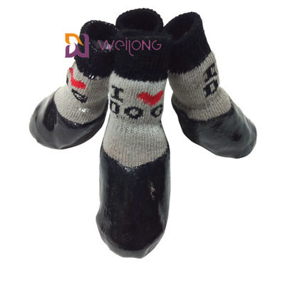 ถุงเท้าสำหรับสัตว์เลี้ยงกันน้ำพร้อมสายรัดยางรองพื้นกริปเปอร์ Outdoor Anti Slip Dog Socks Boot