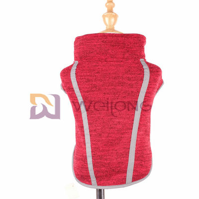 เสื้อสเวตเตอร์สีแดง Heather ขนแกะฤดูใบไม้ร่วง Velcro Pet Coat สำหรับ Dog