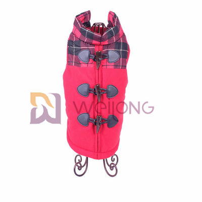 Ox Horn Leather Loops เสื้อแจ็คเก็ตสุนัข Velcro / Faux Opening Warm Dog Coats