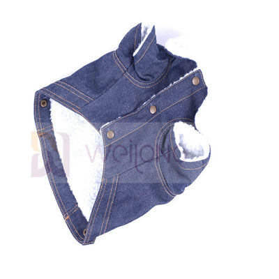 100% Poly Berber Pet Denim Jacket สุนัขฤดูหนาว Blue Jean Jacket