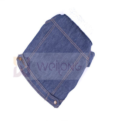 100% Poly Berber Pet Denim Jacket สุนัขฤดูหนาว Blue Jean Jacket