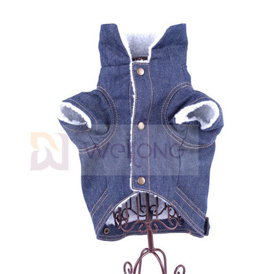 100% Poly Berber Pet Denim Jacket สุนัขฤดูหนาว Blue Jean Jacket