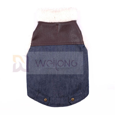 100% Poly Soft Dog Denim เสื้อแจ็คเก็ต Sherpa Lined Dog Jacket