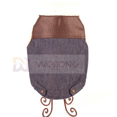 100% Poly Soft Dog Denim เสื้อแจ็คเก็ต Sherpa Lined Dog Jacket