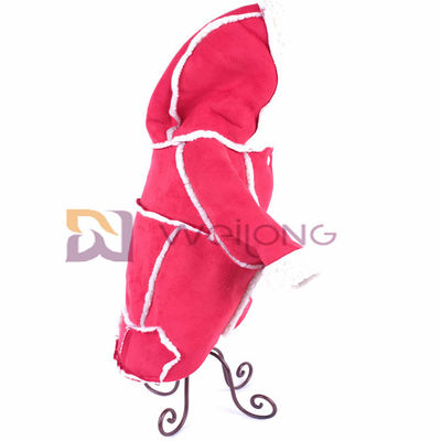 อบอุ่นเลียนแบบหนังเสื้อผ้าสัตว์เลี้ยงฤดูใบไม้ร่วงขอบดิบ Hoodie สัตว์เลี้ยงน่ารัก