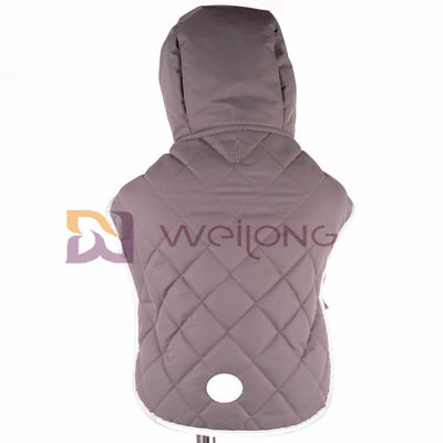 เสื้อสุนัขแพทช์สะท้อนแสงพร้อมหมวก Velcro เปิด Taslan Quilting Pet Jacket