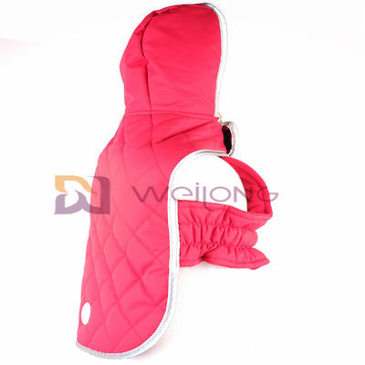 Taslan Quilting Patch Hoodie เสื้อสะท้อนแสงสุนัข Velcro เปิดสัตว์เลี้ยง Hoodie
