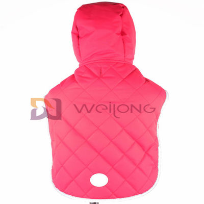 Taslan Quilting Patch Hoodie เสื้อสะท้อนแสงสุนัข Velcro เปิดสัตว์เลี้ยง Hoodie