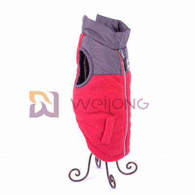 ขนแกะขั้วโลกกันน้ำ Windproof เสื้อคอเต่าสัตว์เลี้ยงแจ็คเก็ต Faux Zipper สุนัข Jacket