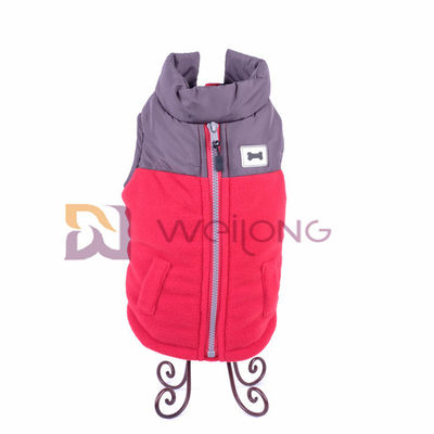 ขนแกะขั้วโลกกันน้ำ Windproof เสื้อคอเต่าสัตว์เลี้ยงแจ็คเก็ต Faux Zipper สุนัข Jacket