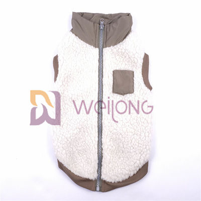 ความยืดหยุ่นที่ดี Silver Zipper Berber Fleece Pet Jacket 2 * 2 RIB Low Body Dog Jackets สำหรับ Winter