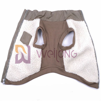 ความยืดหยุ่นที่ดี Silver Zipper Berber Fleece Pet Jacket 2 * 2 RIB Low Body Dog Jackets สำหรับ Winter