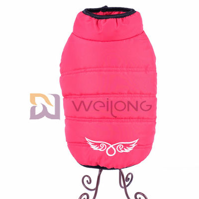 เสื้อแจ็คเก็ตสัตว์เลี้ยง Silver Snaps Red Pongee Winter Cotton Dog Padded Jacket