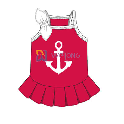 ที่กำหนดเอง Cvc Jersey Sailor Anchor Pet Dress Breathable Dog Dress Female