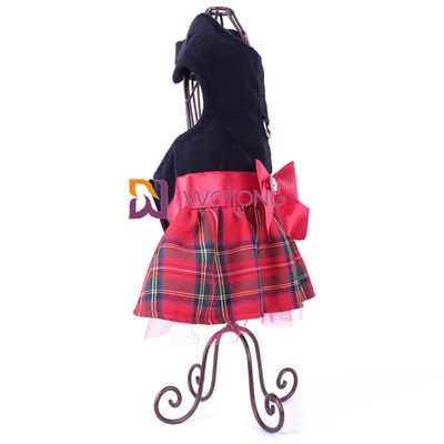 Christmas Vest Pet Dress Brushed Tricot Satin Bow Dog ชุดคริสต์มาส