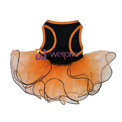 ฟักทอง / กะโหลกศีรษะ กระโปรง Tulle ฮาโลวีนชุดสัตว์เลี้ยง โบว์ตกแต่ง CVC Jersey