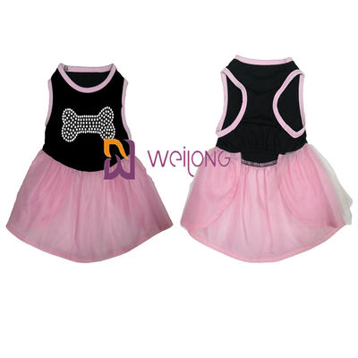 กระโปรง Tulle Hot Rhinestone ฮาโลวีน Tulle ชุดสัตว์เลี้ยง / CVC Jersey Dogs Dressed