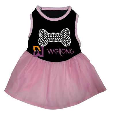 กระโปรง Tulle Hot Rhinestone ฮาโลวีน Tulle ชุดสัตว์เลี้ยง / CVC Jersey Dogs Dressed