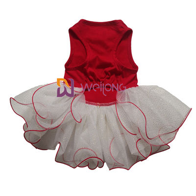 กลิตเตอร์ Tulle กระโปรงสัตว์เลี้ยงชุดกำหนดเองยางพิมพ์สุนัขชุดเจ้าหญิง