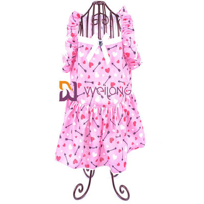 ความยืดหยุ่นที่ดีโบว์พิมพ์ดิจิตอลกระโปรงสัตว์เลี้ยง Breathable Poly Jersey 180G Custom Puppy Skirt