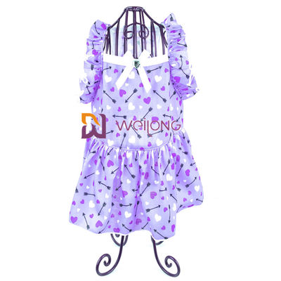 ความยืดหยุ่นที่ดีโบว์พิมพ์ดิจิตอลกระโปรงสัตว์เลี้ยง Breathable Poly Jersey 180G Custom Puppy Skirt