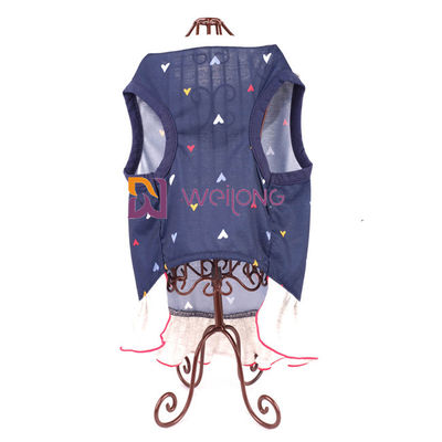 ชุดสัตว์เลี้ยงปักพิมพ์ดิจิตอล Love Poly Jersey Custom Summer Heart ทอปลอกคอ Dog Dressing Gown
