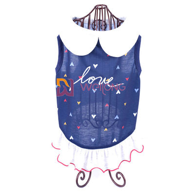 ชุดสัตว์เลี้ยงปักพิมพ์ดิจิตอล Love Poly Jersey Custom Summer Heart ทอปลอกคอ Dog Dressing Gown