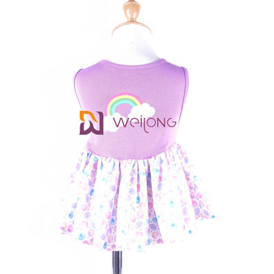 ที่กำหนดเอง CVC Jersey Rainbow Pet Dress พิมพ์ดิจิตอล Pongee dog tutu skirt