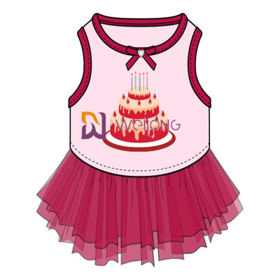 กระโปรง Tulle ที่สะดวกสบายระบายอากาศชุดสุนัขวันเกิดแฮปปี้ปรับแต่ง ISO9001