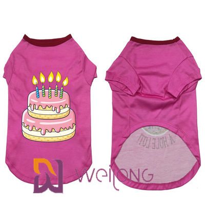 สีเสื้อวันเกิดลูกสุนัขพิมพ์ลายยาง 180G