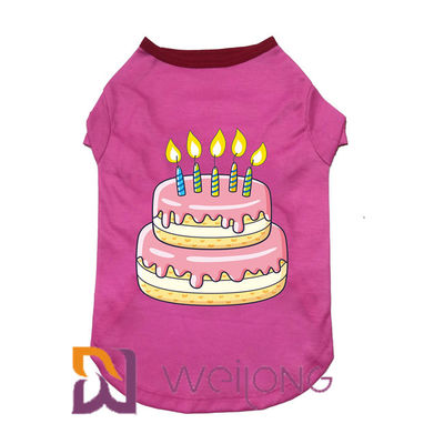 สีเสื้อวันเกิดลูกสุนัขพิมพ์ลายยาง 180G