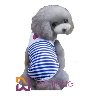 ที่กำหนดเองพิมพ์ดิจิตอลกะลาสี Anchor Stripe เสื้อยืดสัตว์เลี้ยงสำหรับลูกสุนัขผ้าฝ้าย 100%