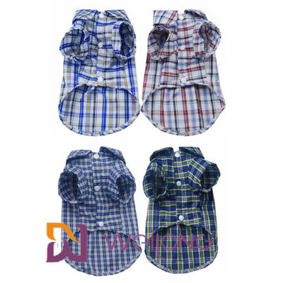 เสื้อผ้าสัตว์เลี้ยง เสื้อผ้าฝ้ายลายสก๊อตสำหรับสุนัขขนาดกลาง ISO9001