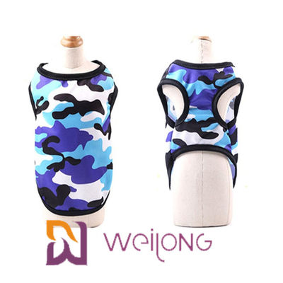 เสื้อสุนัข Camo เสื้อผ้าสัตว์เลี้ยงแขนกุดเสื้อยืดธรรมดาตาข่ายระบายอากาศที่มีสีสัน