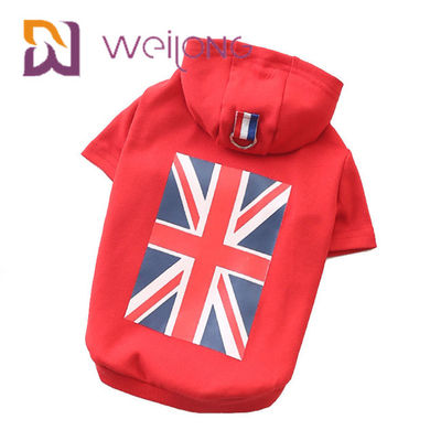 Union Jack ยางพิมพ์ UK Flag Pet Hoodie Short Type BSCI เสื้อฮู้ดสุนัขน่ารัก