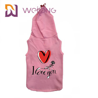 CVC Cotton Sweatshirt Fleece Keep Warm Pink Pet Hoodie สุนัข / แมว