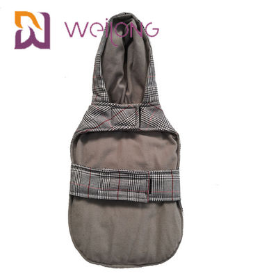 Houndstooth Brushed Tricot Custom Dog Hoodies ฤดูหนาวให้ความอบอุ่น BSCI Puppy Hoodie