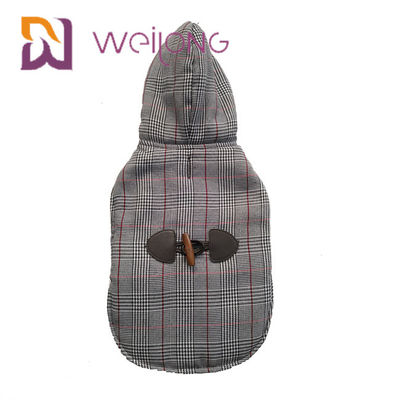 Houndstooth Brushed Tricot Custom Dog Hoodies ฤดูหนาวให้ความอบอุ่น BSCI Puppy Hoodie