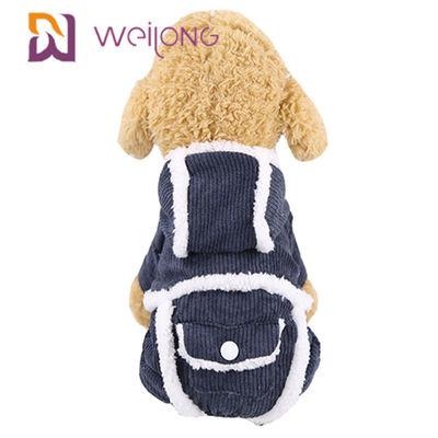 BSCI 100% Poly Corduroy Pet Pajama Dog Clothes ฤดูใบไม้ร่วงและฤดูหนาว