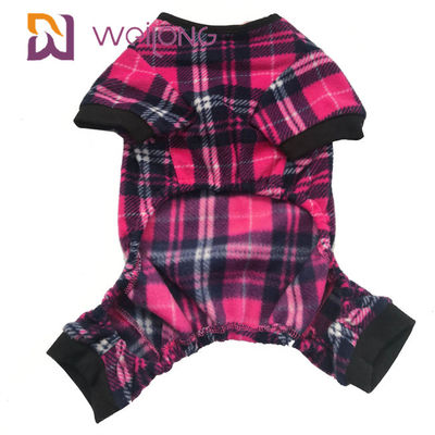 ชุดนอนสุนัข Poly Fleece Dog Pyjamas โบว์ที่ปรับแต่งได้สำหรับฤดูใบไม้ร่วงและฤดูหนาว