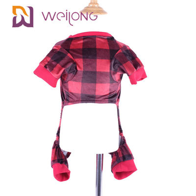 Poly Print Flannel Pet Pajama Warmth ชุดนอนสุนัขลายสก๊อตปรับแต่งได้