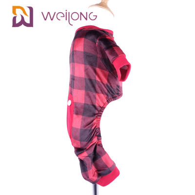 Poly Print Flannel Pet Pajama Warmth ชุดนอนสุนัขลายสก๊อตปรับแต่งได้