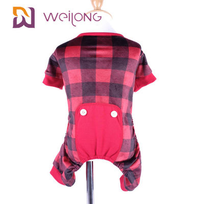 Poly Print Flannel Pet Pajama Warmth ชุดนอนสุนัขลายสก๊อตปรับแต่งได้