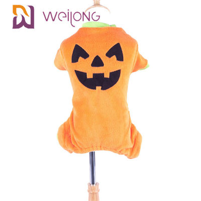 ฤดูใบไม้ร่วง เย็บปักถักร้อย ใบหน้า แมว สุนัข ชุดนอนสัตว์เลี้ยง วันฮาโลวีน ฟักทอง สัตว์เลี้ยง วันหยุด ชุดนอน