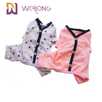 ฤดูใบไม้ผลิ / ฤดูร้อนการปรับแต่งรูปแบบคาร์ดิแกน Pet Pajama Cotton Jersey Lining